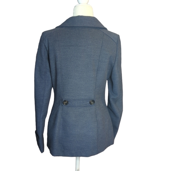 Classic charcoal gray Warm double breasted peacoat. Preppy. Tailored  Sz S - Picture 2 of 8